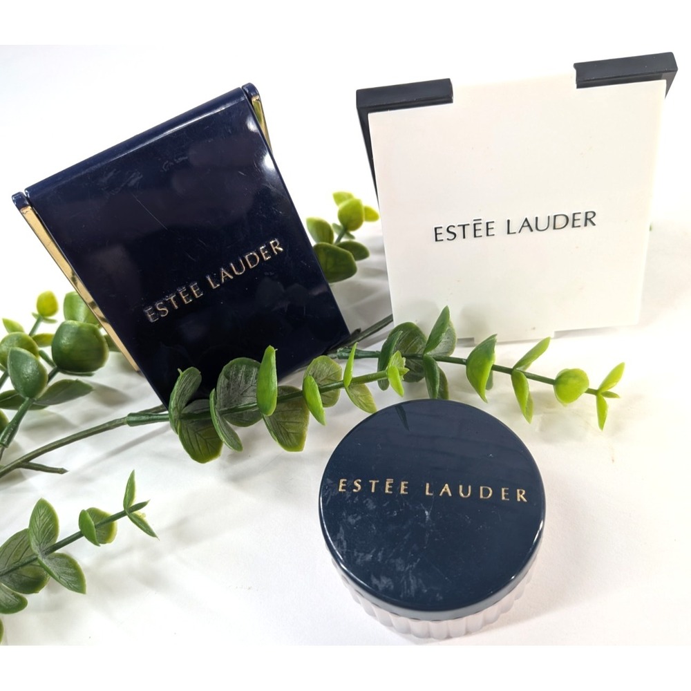 LOT 3😍Vntg ESTEE LAUDER Purse Mirrors Cosmetic Folding Translucent Face Powder